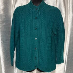 L.L. Bean Chunky Cable Knit Fisherman Cardigan Textured Heavy Women’s 2X Sweater